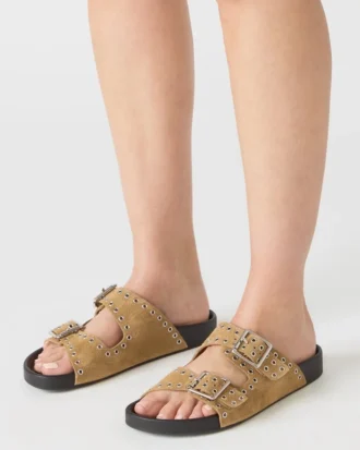 Abott din piele de căprioară gri-maro