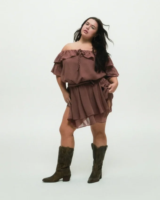 Albany Brown Distressed Wide Calf