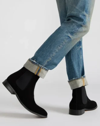 Aldair din piele de căprioară neagră