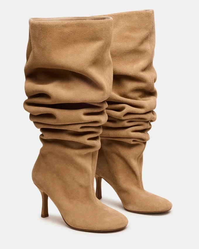 Allison din piele de căprioară gri-maro