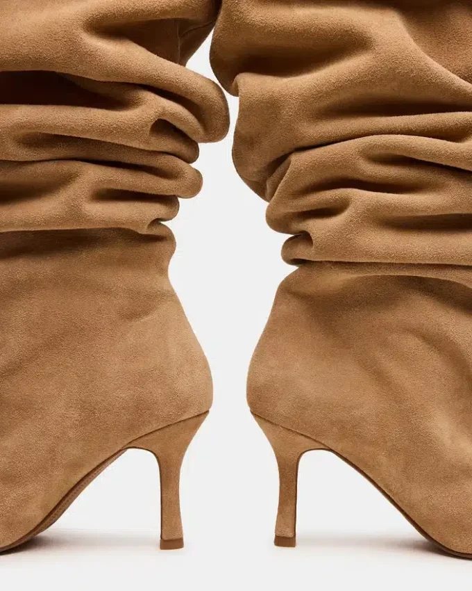 Allison din piele de căprioară gri-maro