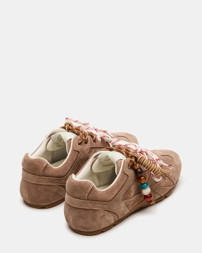 Aziel Charm din piele de căprioară de culoare gri-maro Aziel Charm din piele de căprioară de culoare gri-maro