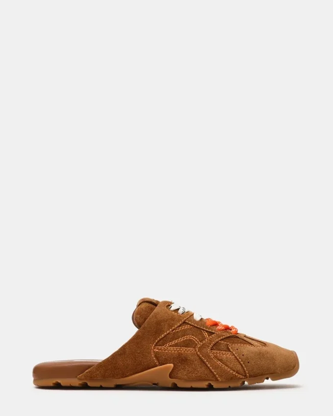 Aziel Mule din piele de căprioară maro