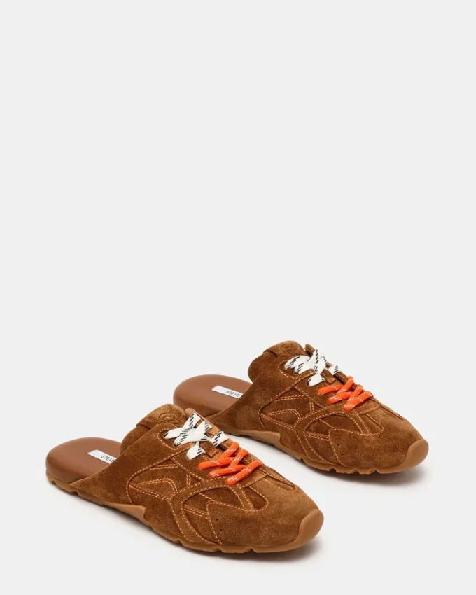 Aziel Mule din piele de căprioară maro