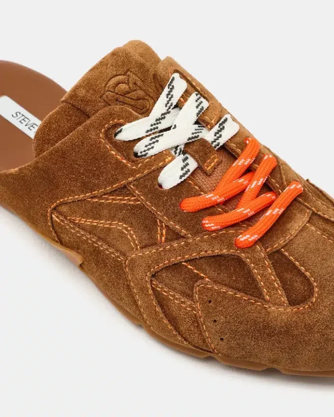 Aziel Mule din piele de căprioară maro