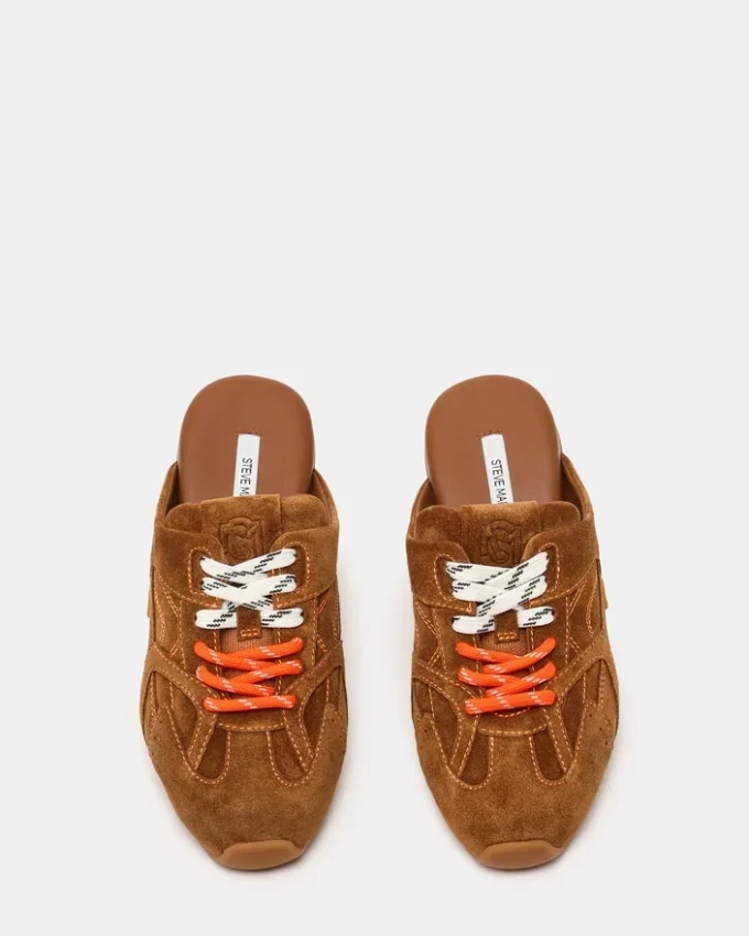 Aziel Mule din piele de căprioară maro