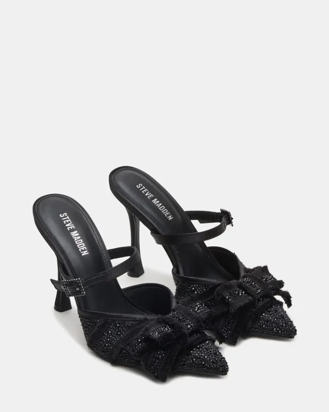 Baylin Negru Satinat cu Strasuri