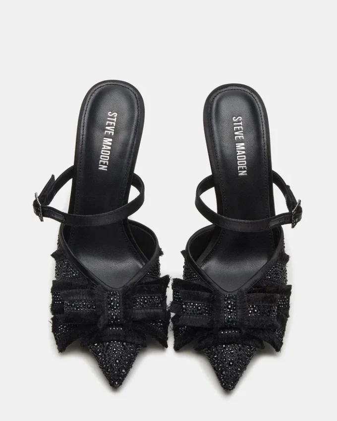 Baylin Negru Satinat cu Strasuri