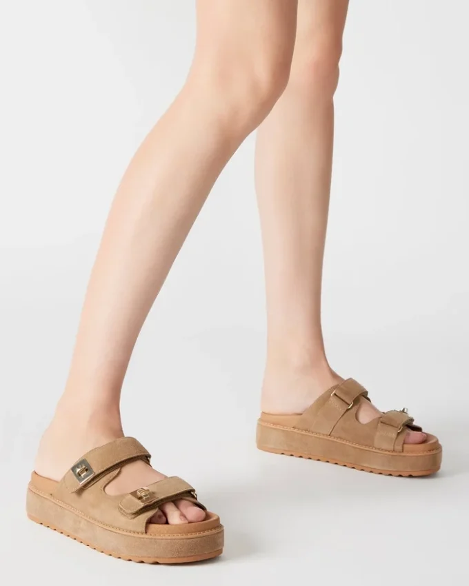 Bigschmona din piele de căprioară de culoare gri-maro