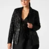 Blazer cu paiete Payton, negru