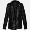Blazer cu paiete Payton, negru