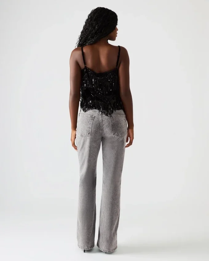 Bluză cu paiete Blakelyn, negru