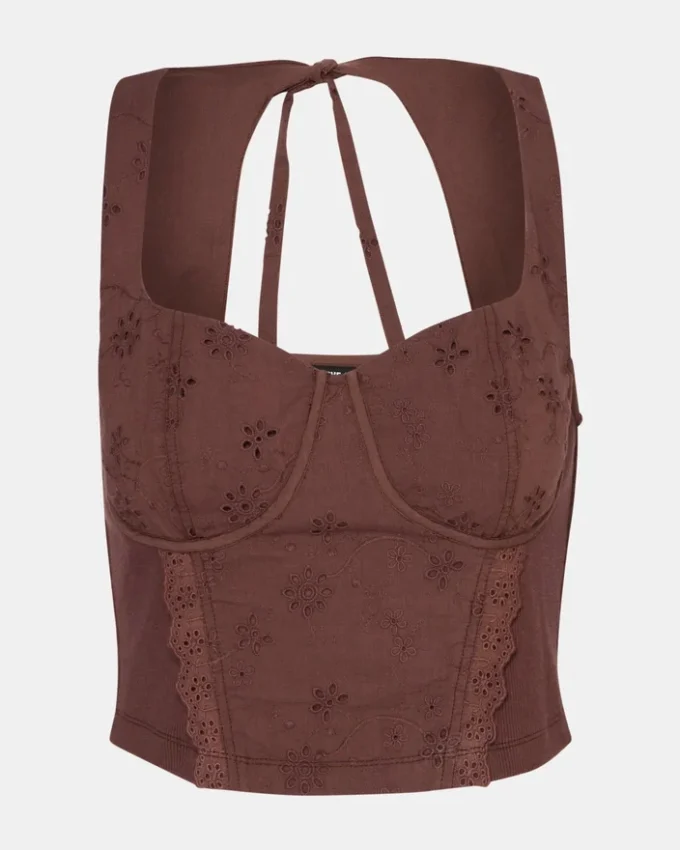 Bluză tricotată Dixie, culoare nuc