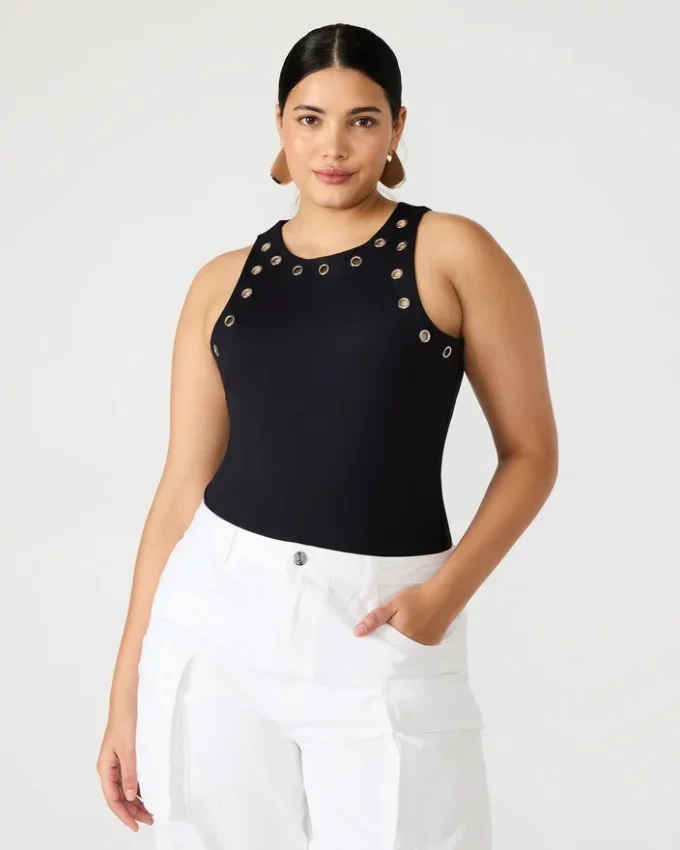 Body Nico cu ochiuri, negru