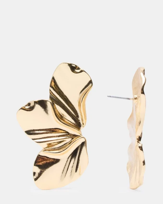 Cercei mari cu flori, aurii