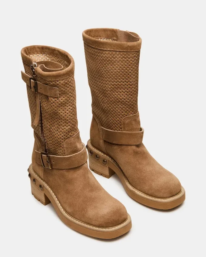 Cizme Lark din piele de căprioară maro