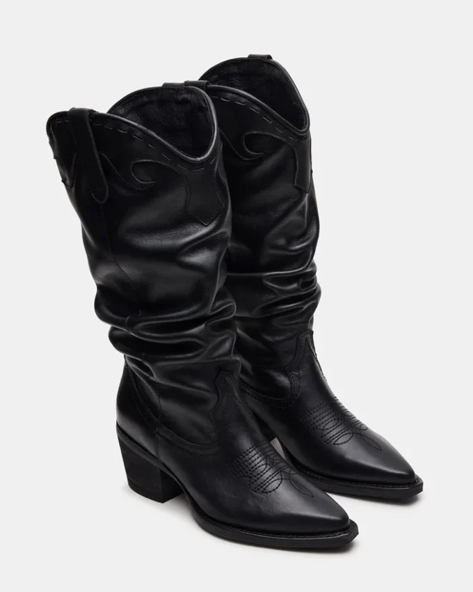 Cizme Stage din piele neagră