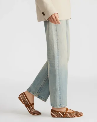 Dreaming din piele de căprioară maro cu strasuri