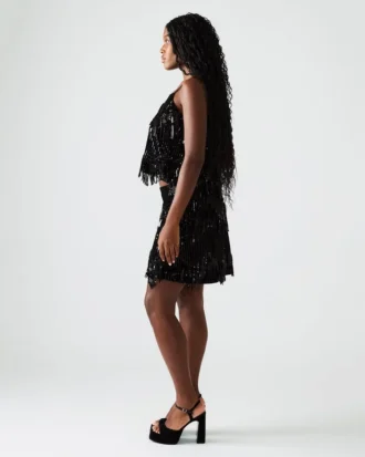 Fustă Cindi cu paiete, negru