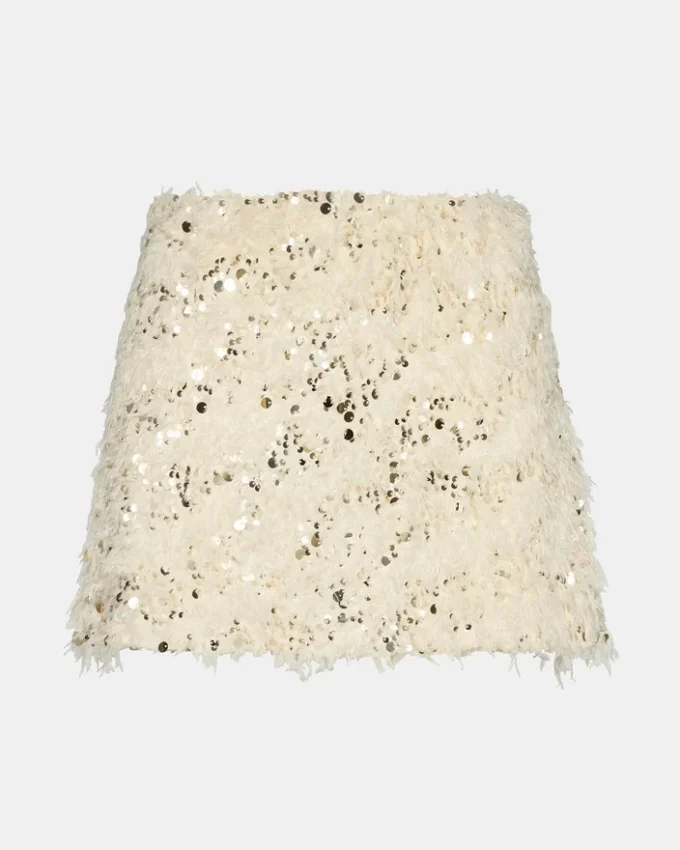 Fustă cu pene Cindi Ivory