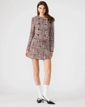 Fustă Mattea Roșu multicolor