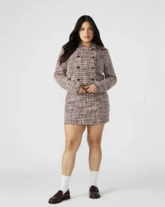 Fustă Mattea Roșu multicolor