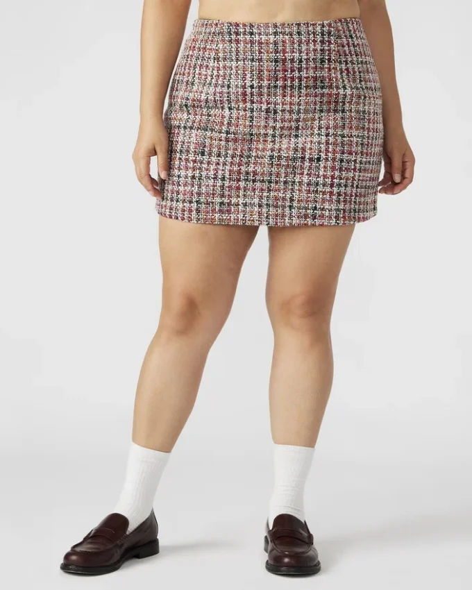 Fustă Mattea Roșu multicolor