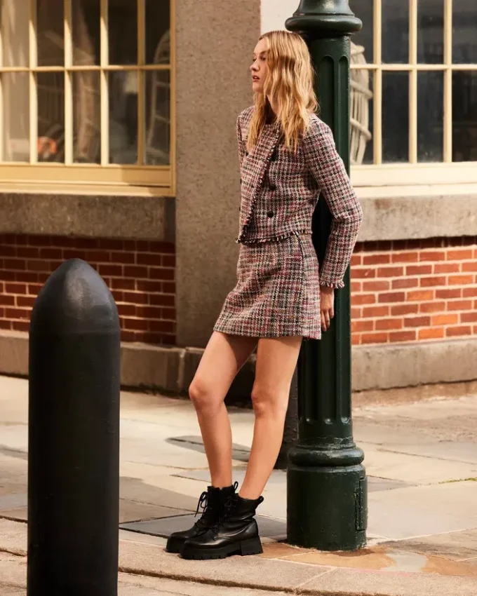 Fustă Mattea Roșu multicolor