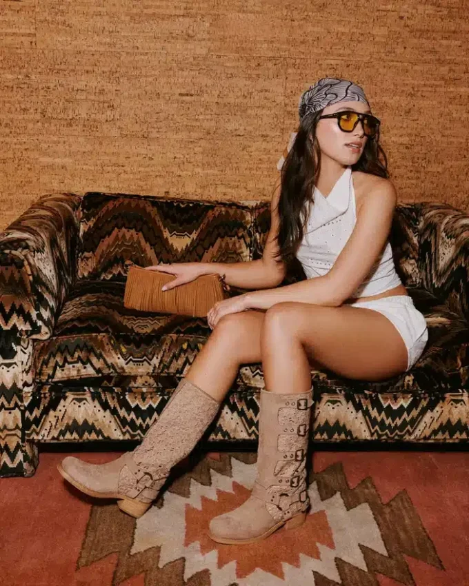 Nubuc Rocky Floral Tan