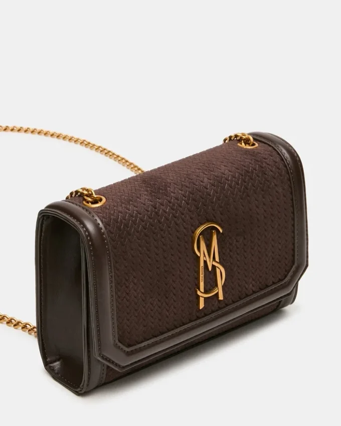 Geantă țesută Larisa, ciocolatiu