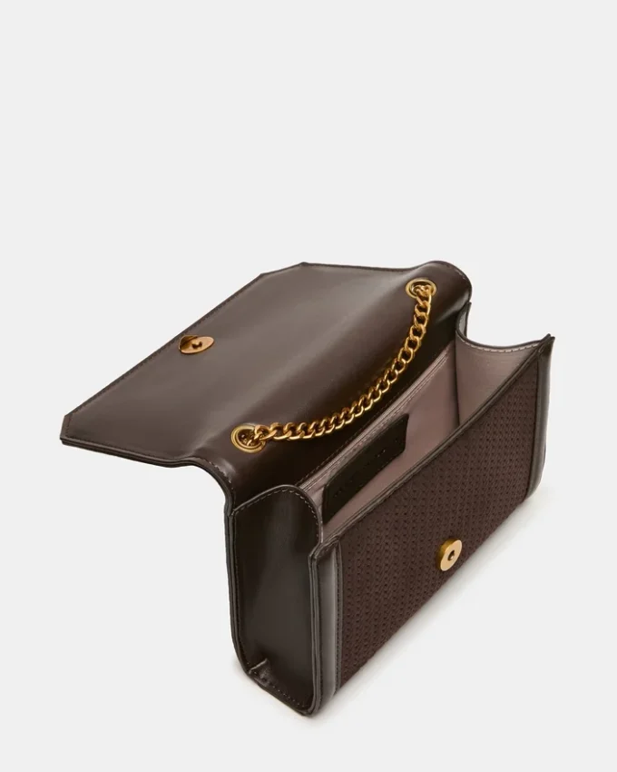 Geantă țesută Larisa, ciocolatiu