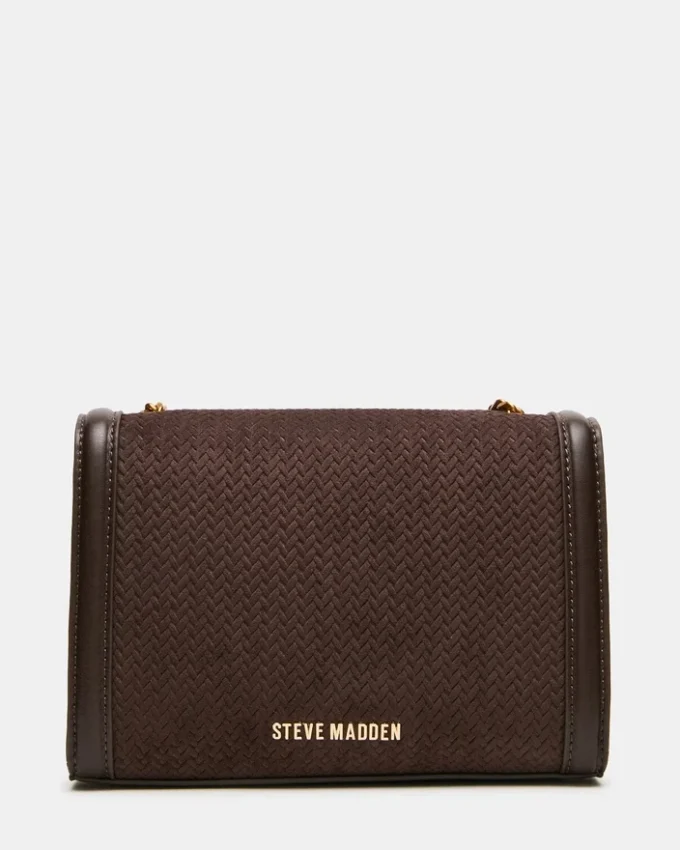 Geantă țesută Larisa, ciocolatiu