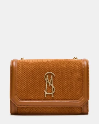 Geantă țesută Larisa, culoare tabac