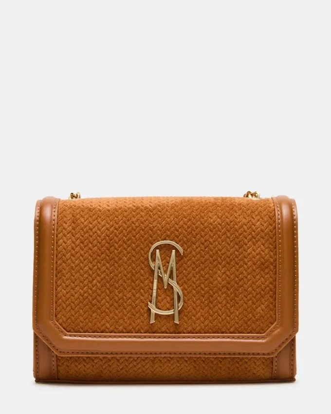 Geantă țesută Larisa, culoare tabac