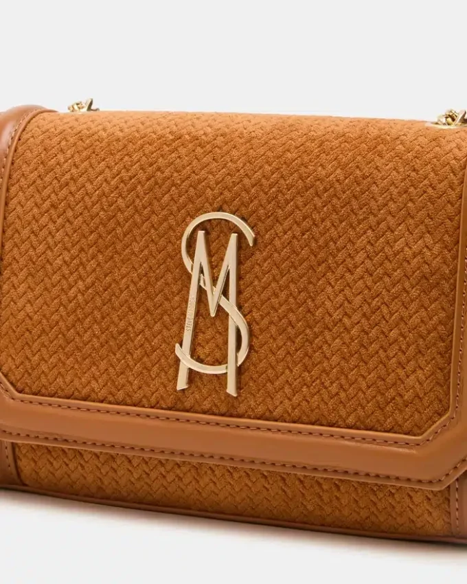 Geantă țesută Larisa, culoare tabac