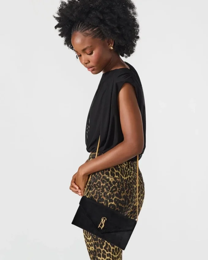 Geantă Smooth din catifea neagră