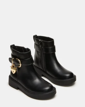 Ghete negre cu șireturi pentru copii mici