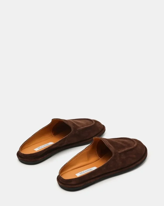 Harrington din piele de căprioară maro ciocolatiu