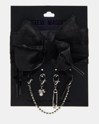 Șireturi și brelocuri pentru încălțăminte Negru