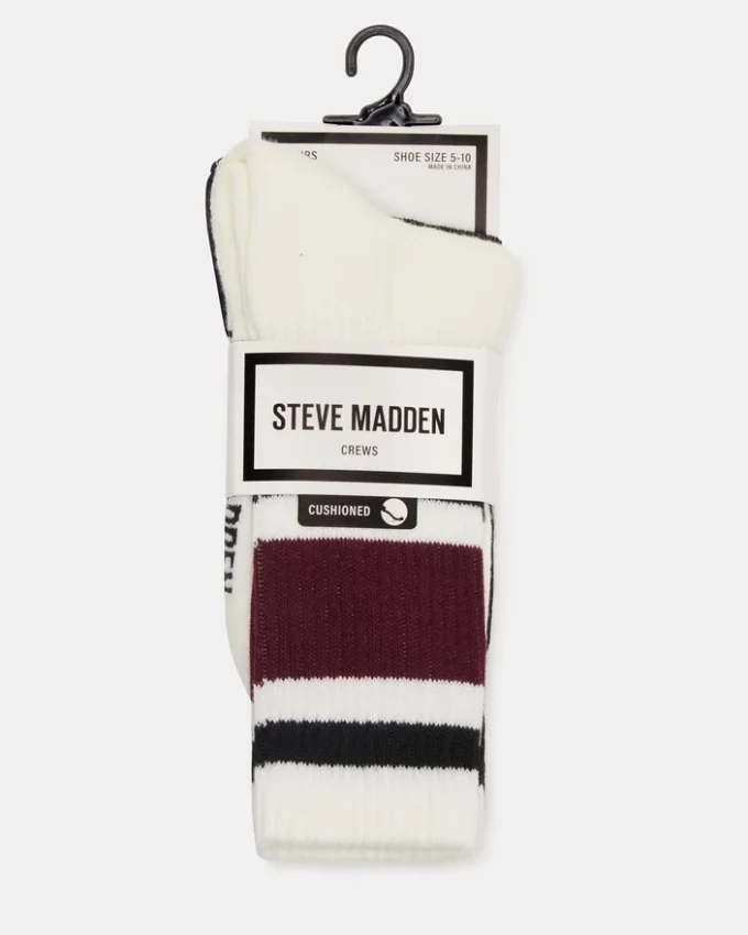 Ivy Set de 2 șosete sport cu dungi Cireș Ivy Set de 2 șosete sport cu dungi Cireș