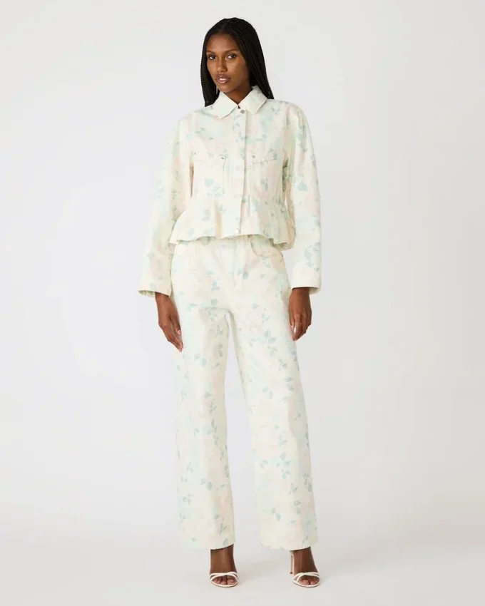 Jacheta florală Sloan bej-piersică