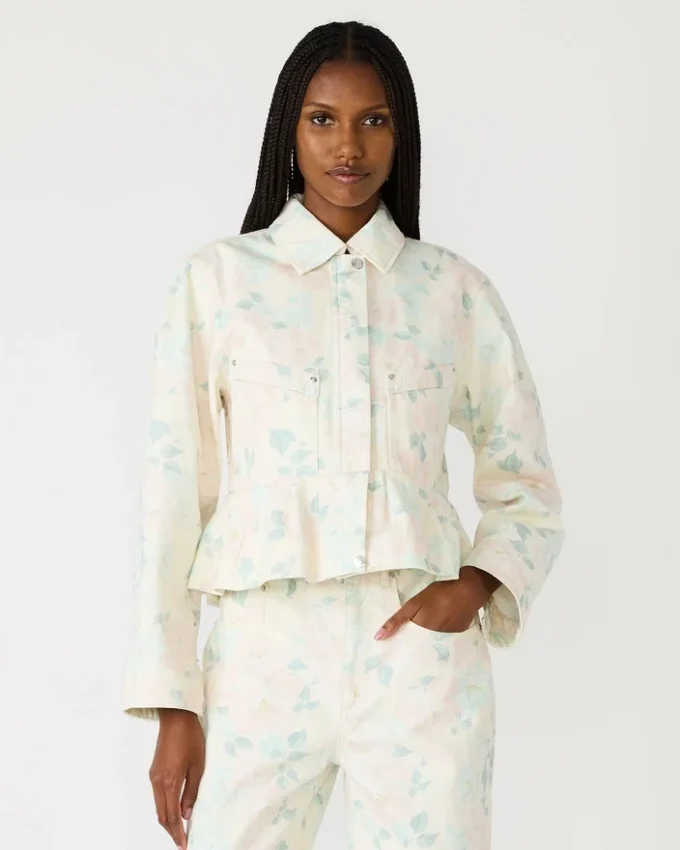 Jacheta florală Sloan bej-piersică