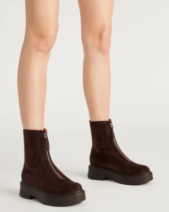 Jones din piele de căprioară maro ciocolatiu