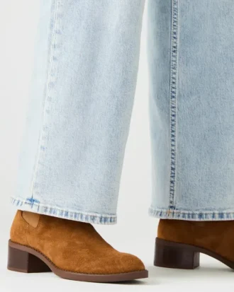 Kaplan din piele de căprioară de culoare camel