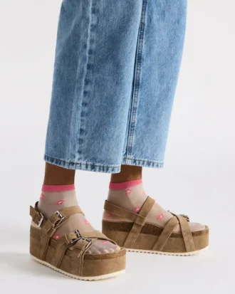 Kiwi din piele de căprioară gri-maro