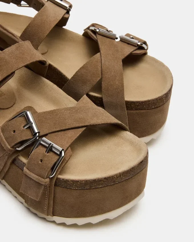 Kiwi din piele de căprioară gri-maro