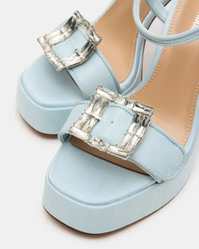 Liandra Buckle Blue Satin