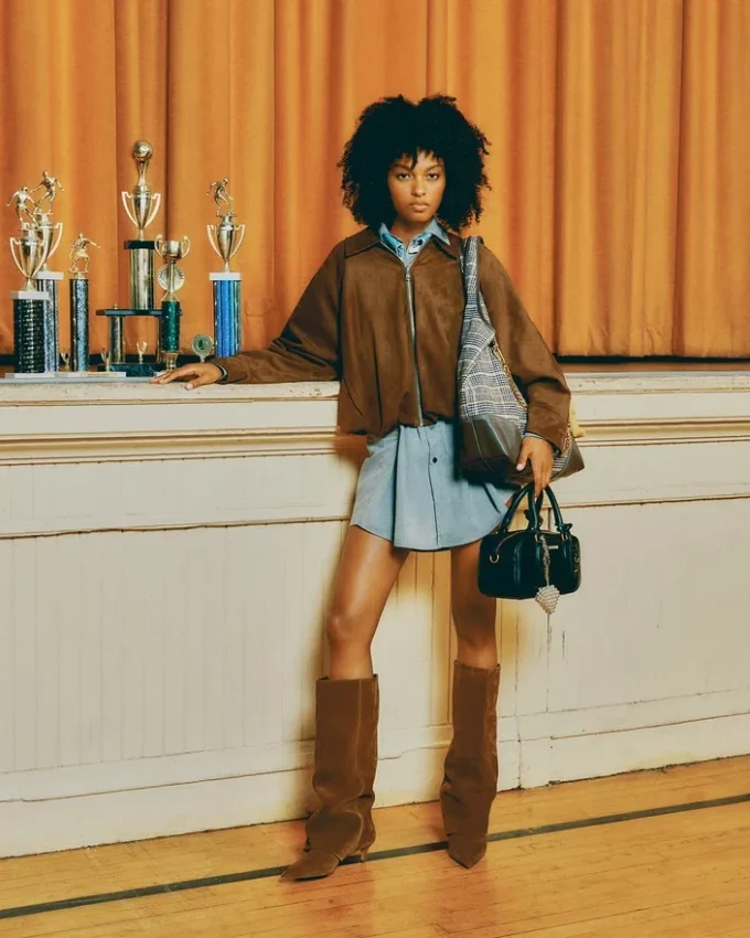 Geantă Merit din piele neagră