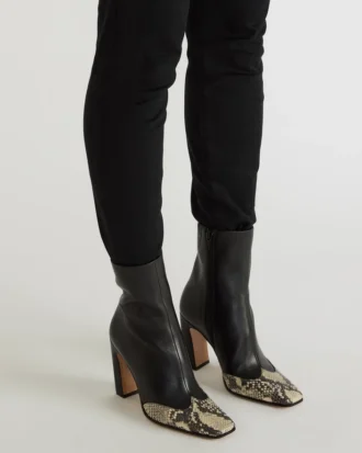 Lyle din piele neagră cu imprimeu de șarpe