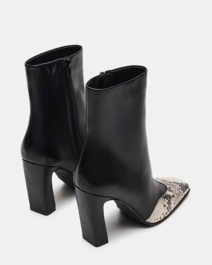 Lyle din piele neagră cu imprimeu de șarpe